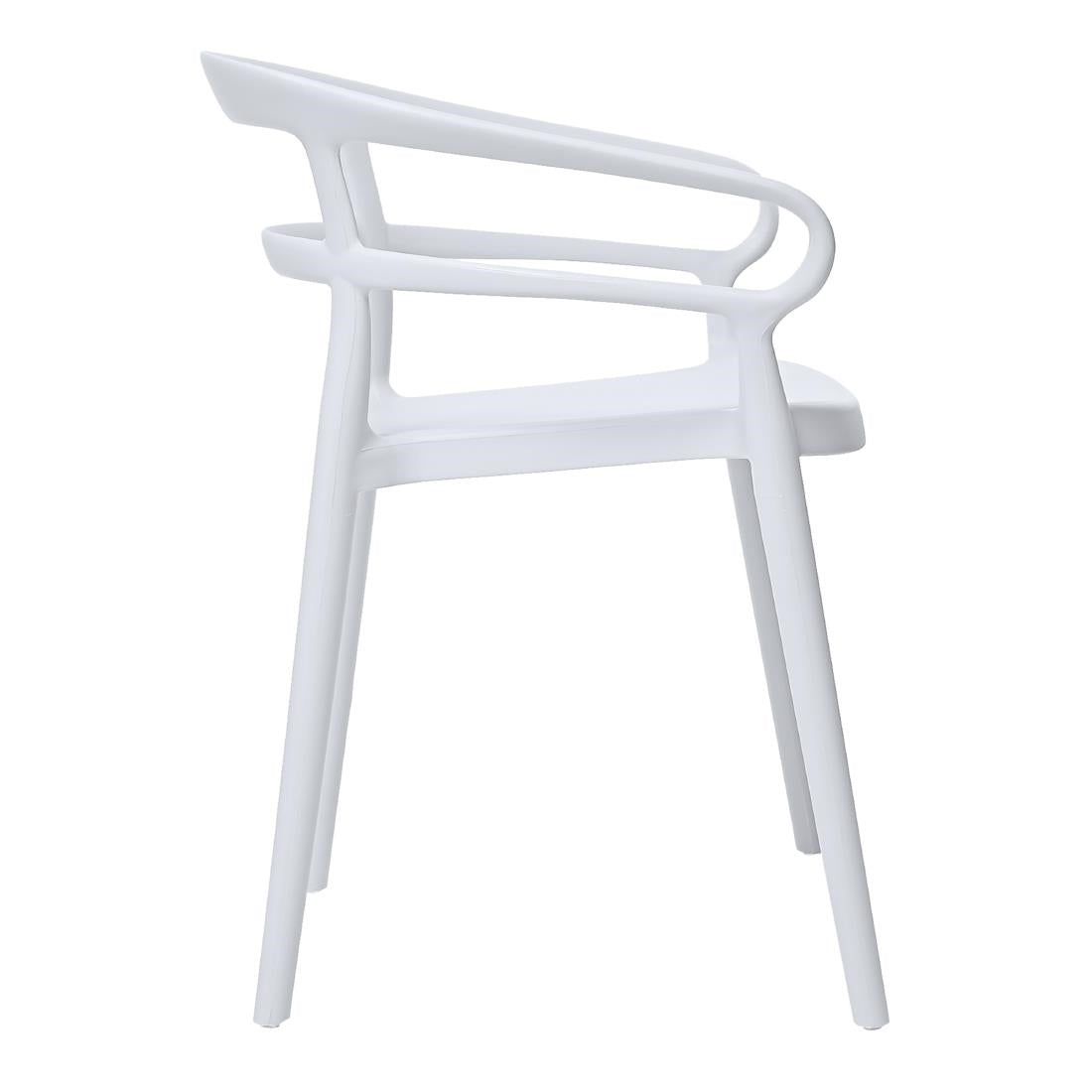 Bolero Mateo Café Chairs White (2 Pack) - DX979