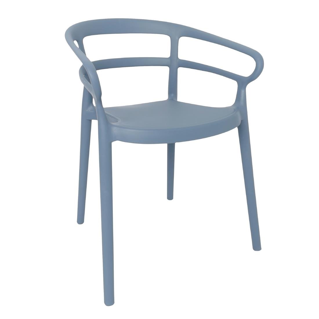 Bolero Mateo Café Chairs Slate Blue (2 Pack) - DX980