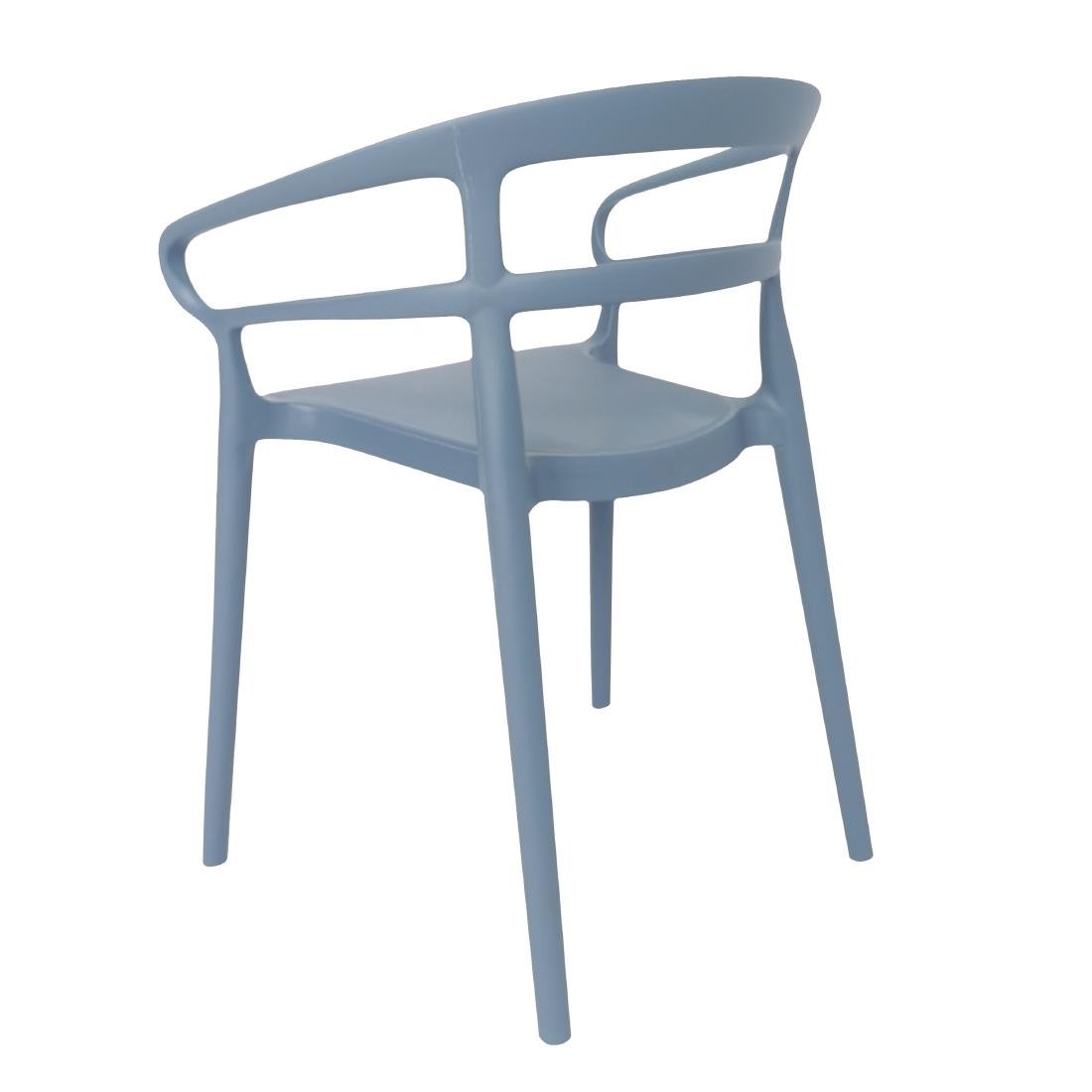 Bolero Mateo Café Chairs Slate Blue (2 Pack) - DX980