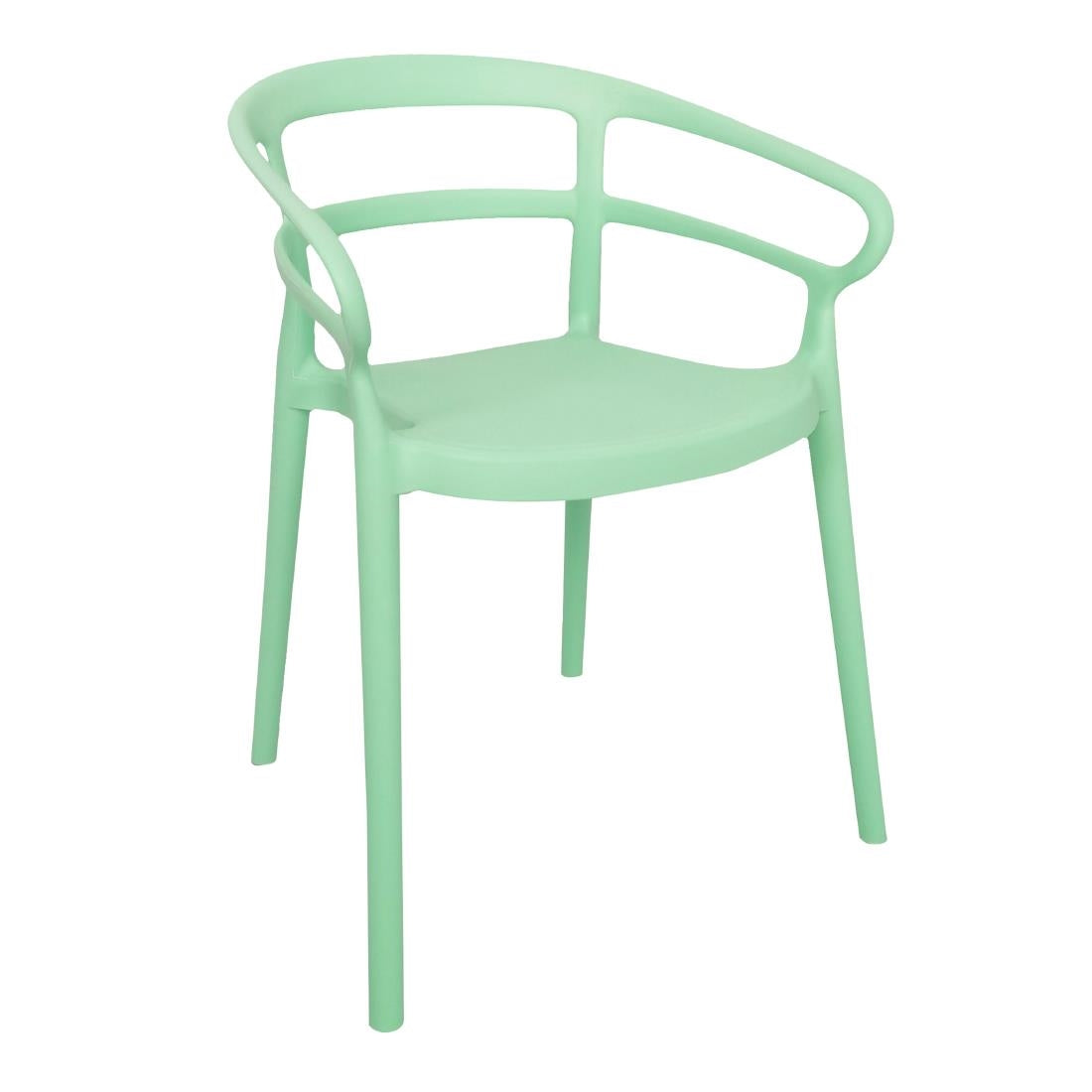 Bolero Mateo Café Chairs Mint Green (2 Pack) - DX981