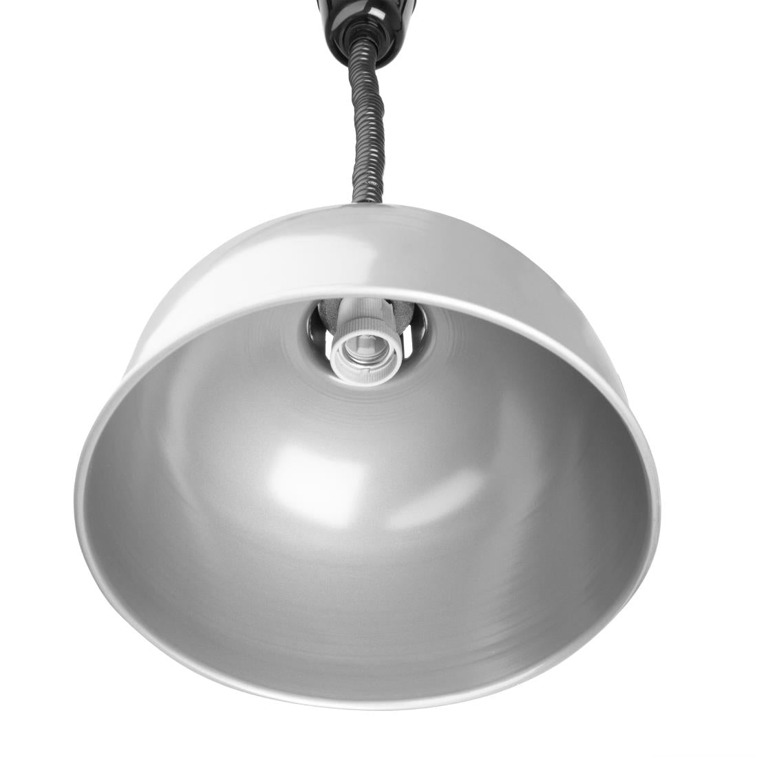 Apuro Retractable Dome Heat Lamp Shade Silver Finish - DY461-A