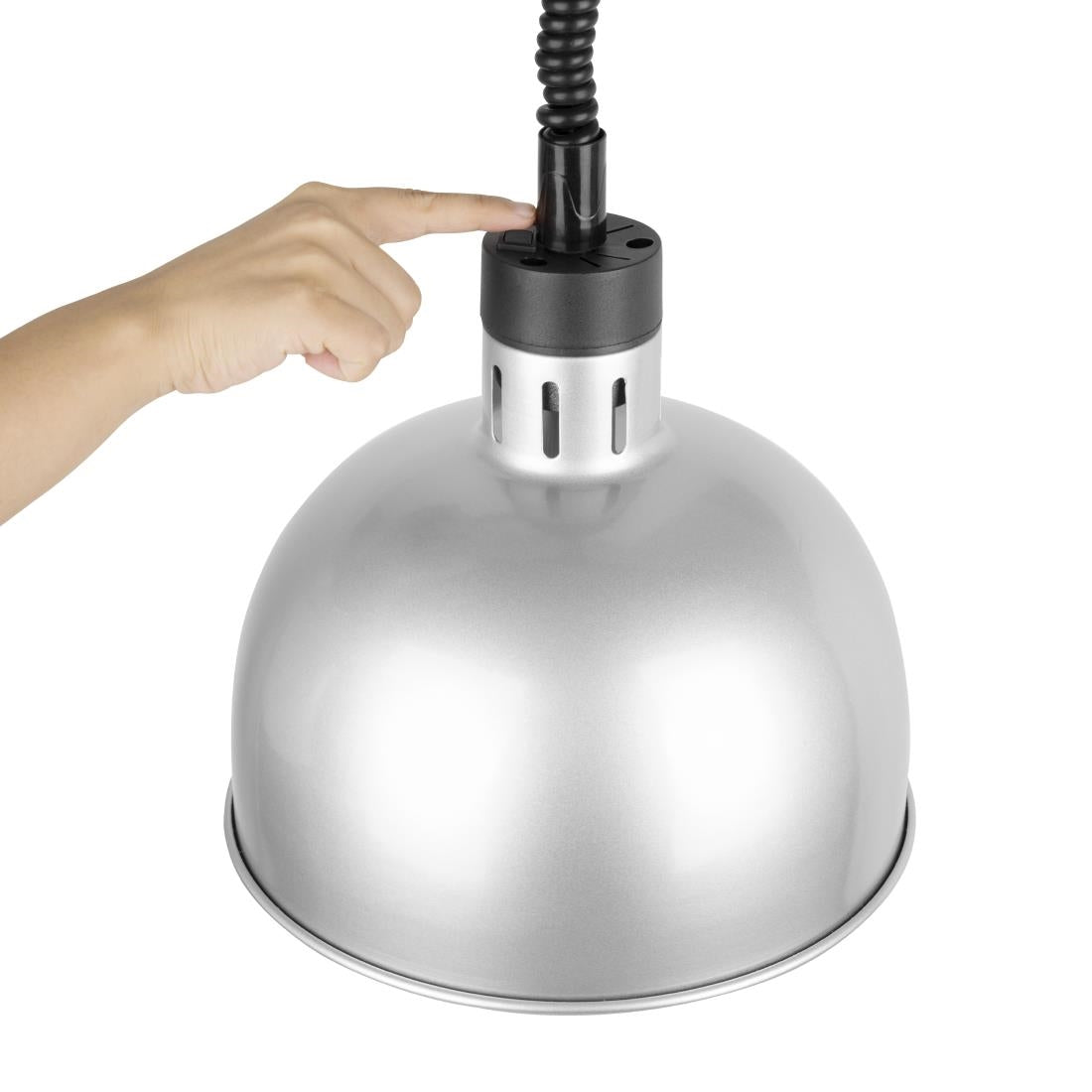Apuro Retractable Dome Heat Lamp Shade Silver Finish - DY461-A