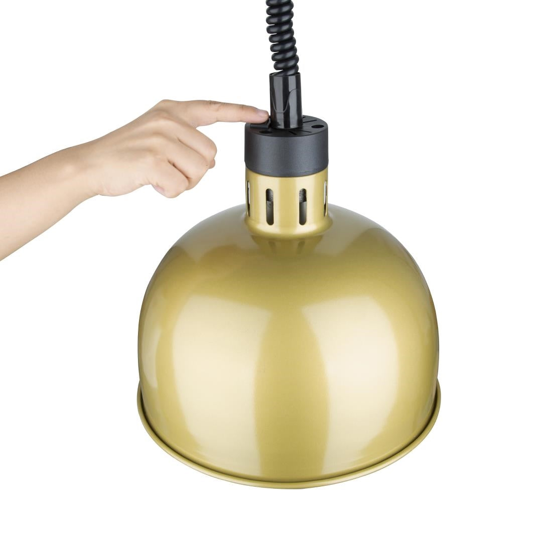 Apuro Retractable Dome Heat Lamp Shade Pale Gold Finish - DY462-A