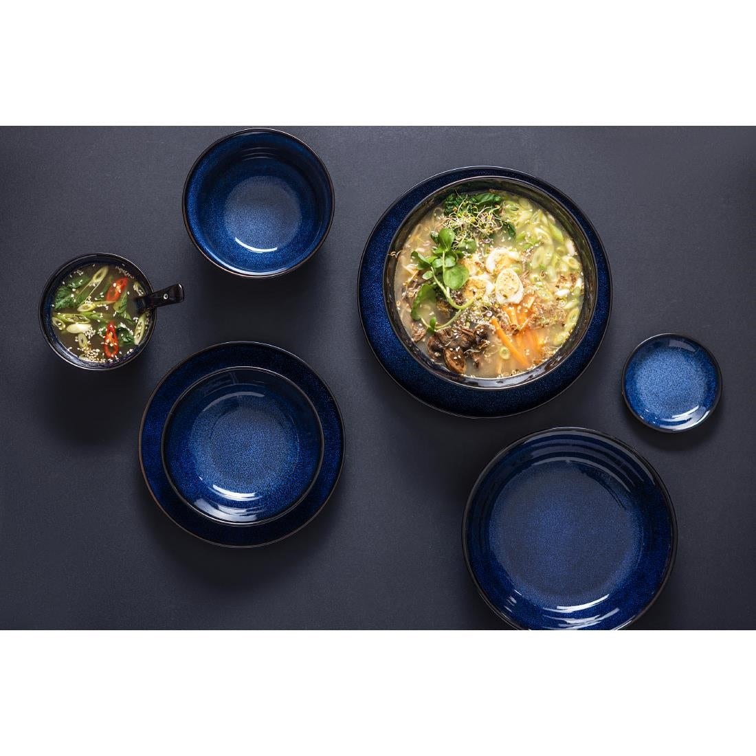 Olympia Luna Midnight Blue Coupe Bowls 210mm (4 Pack) - DZ773