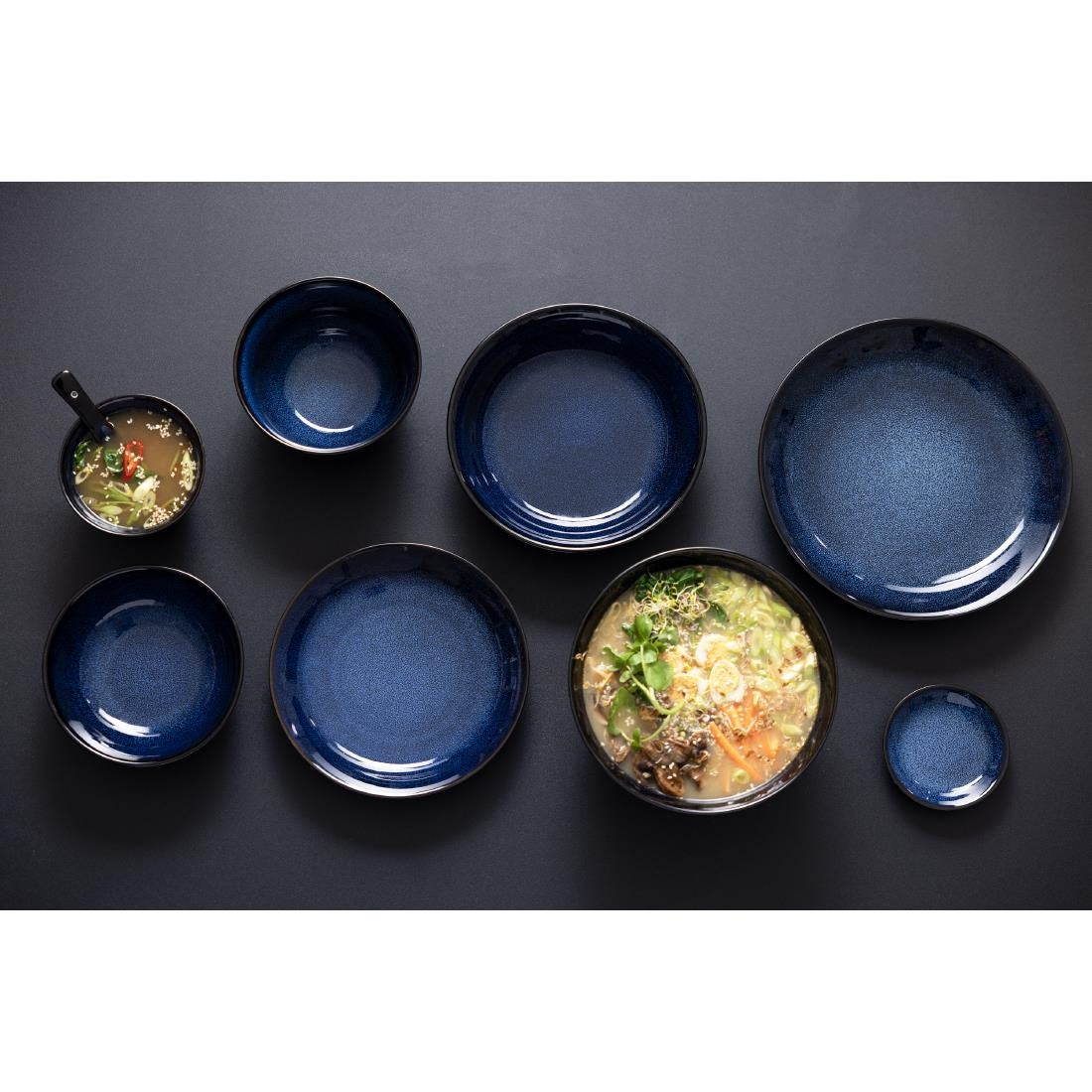 Olympia Luna Midnight Blue Footed Bowls 150mm (6 Pack) - DZ775