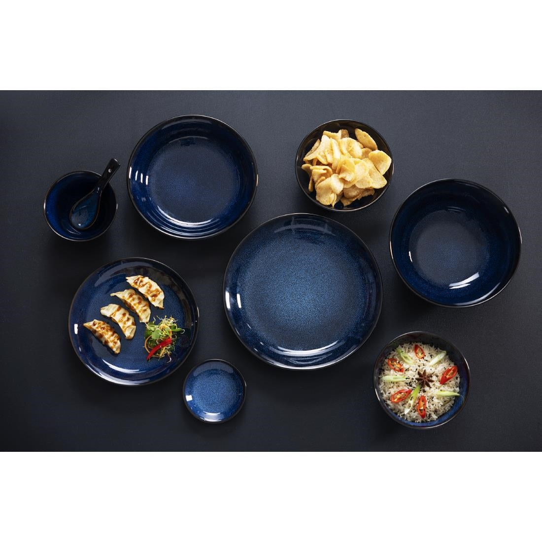 Olympia Luna Midnight Blue Coupe Plate 255mm (4 Pack) - DZ778