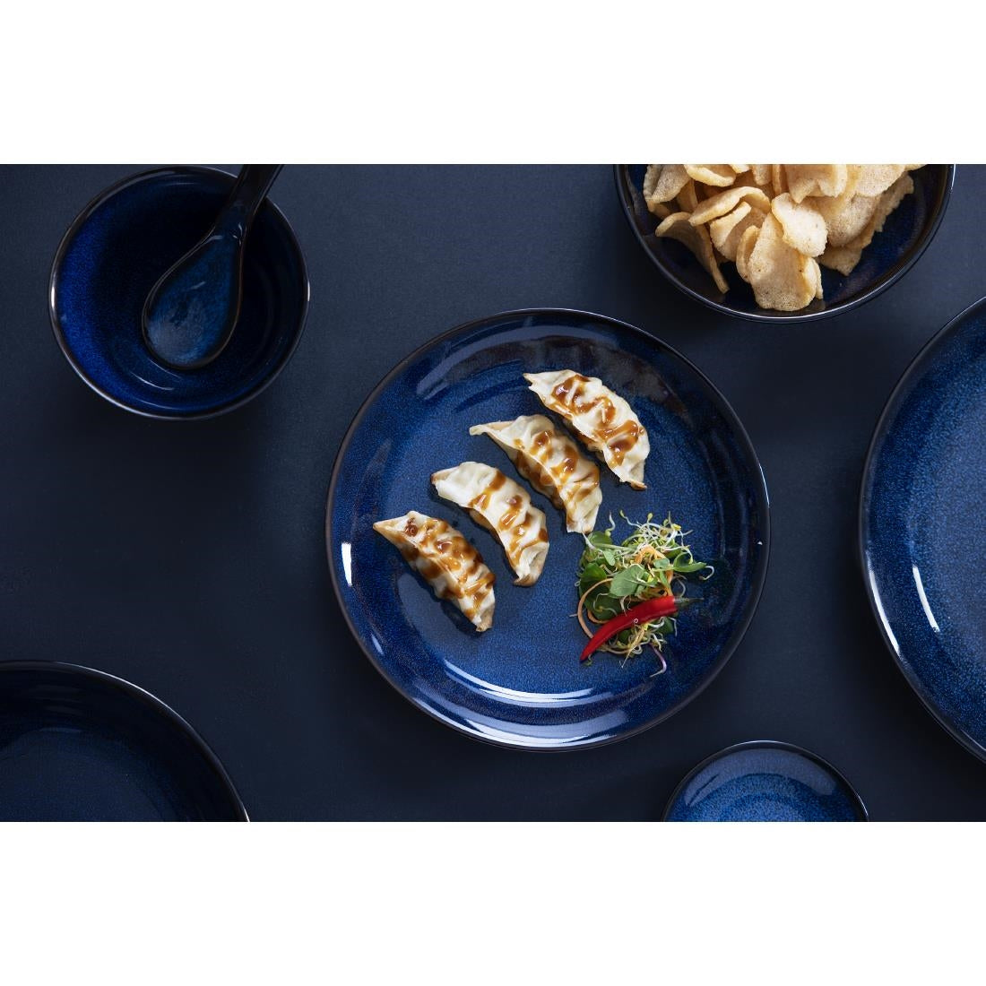 Olympia Luna Midnight Blue Soy Dishes 100mm (12 Pack) - DZ777