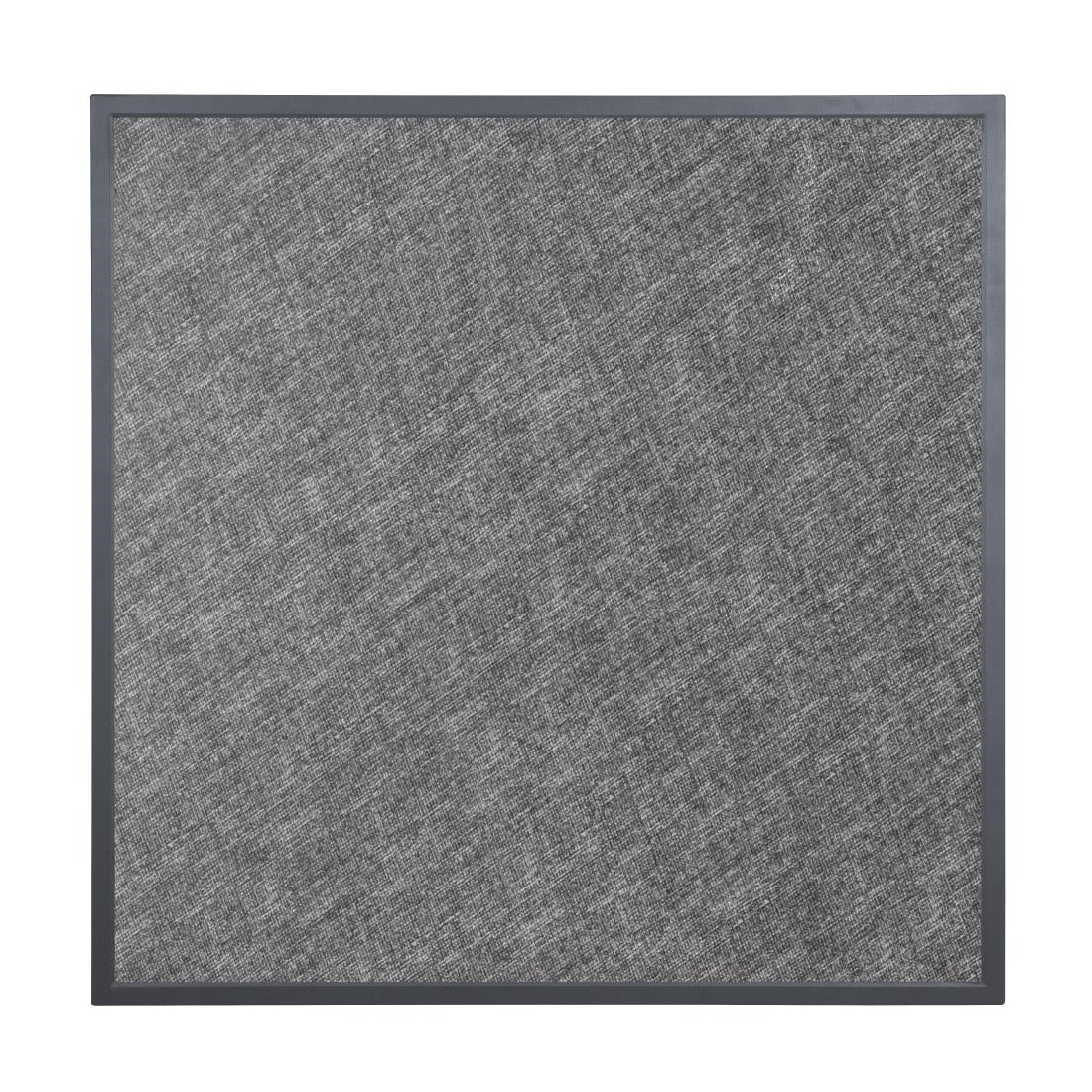 Bolero Black Brushed Mix Outdoor Tempered Glass Table Top Square Grey Trim 700mm - DZ873
