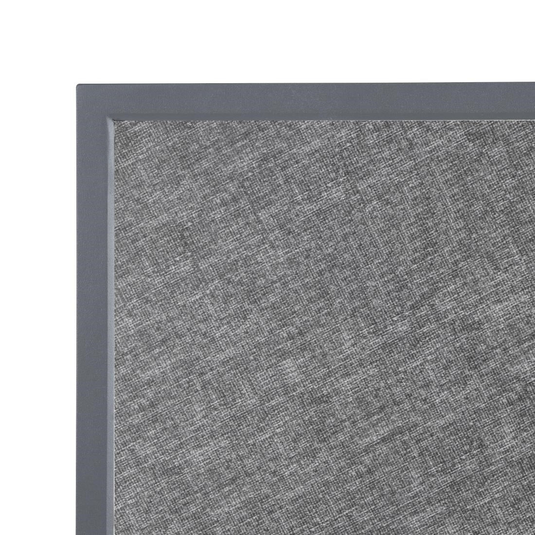Bolero Black Brushed Mix Outdoor Tempered Glass Table Top Square Grey Trim 700mm - DZ873