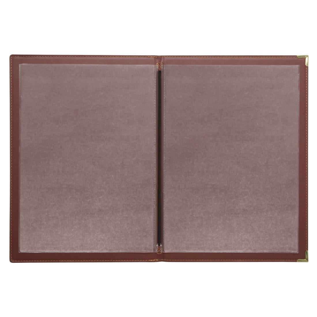 Olympia Leatherette Style Menu Cover A4 4 Card - E222