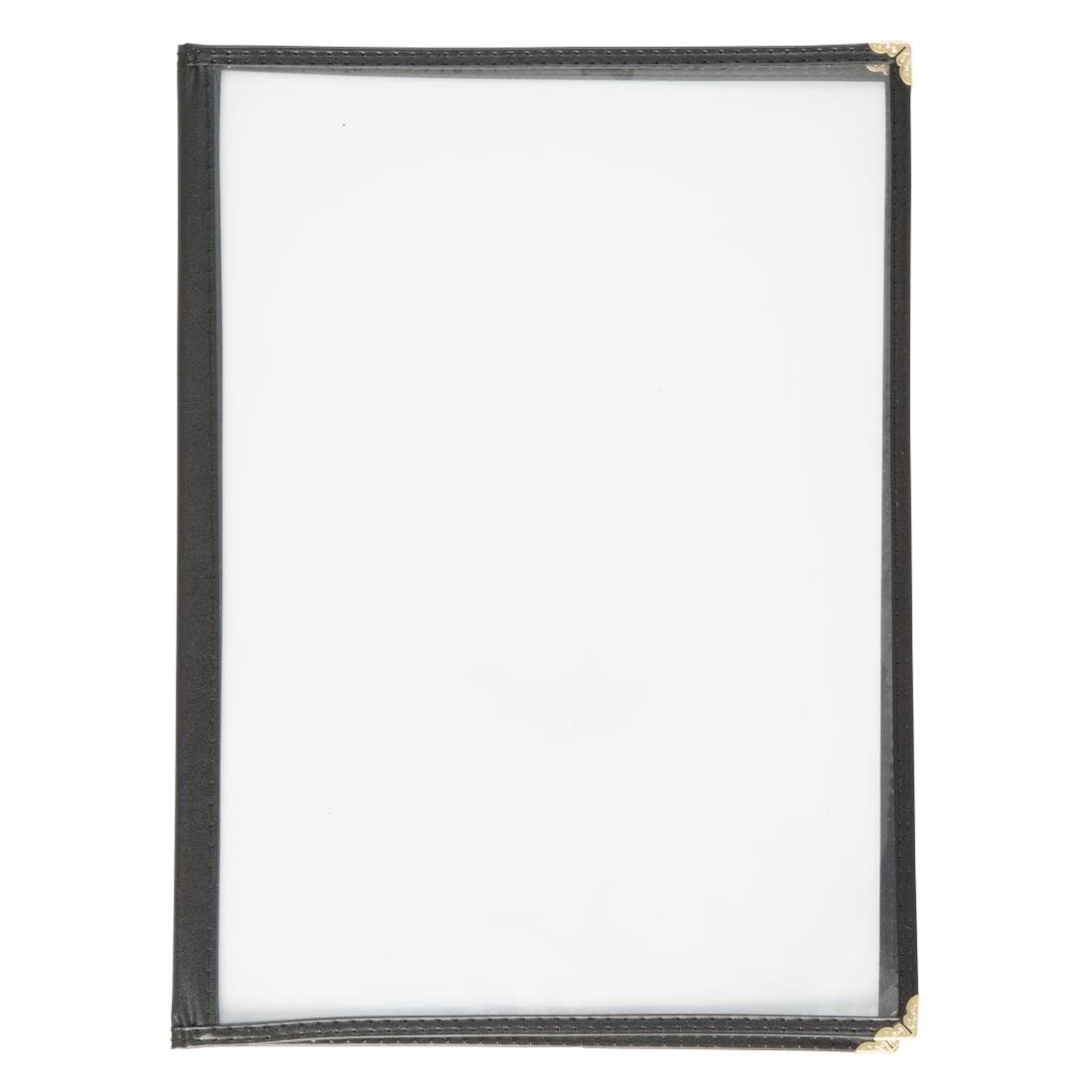 Olympia American Style Menu Cover Four Card Black A4 - E293