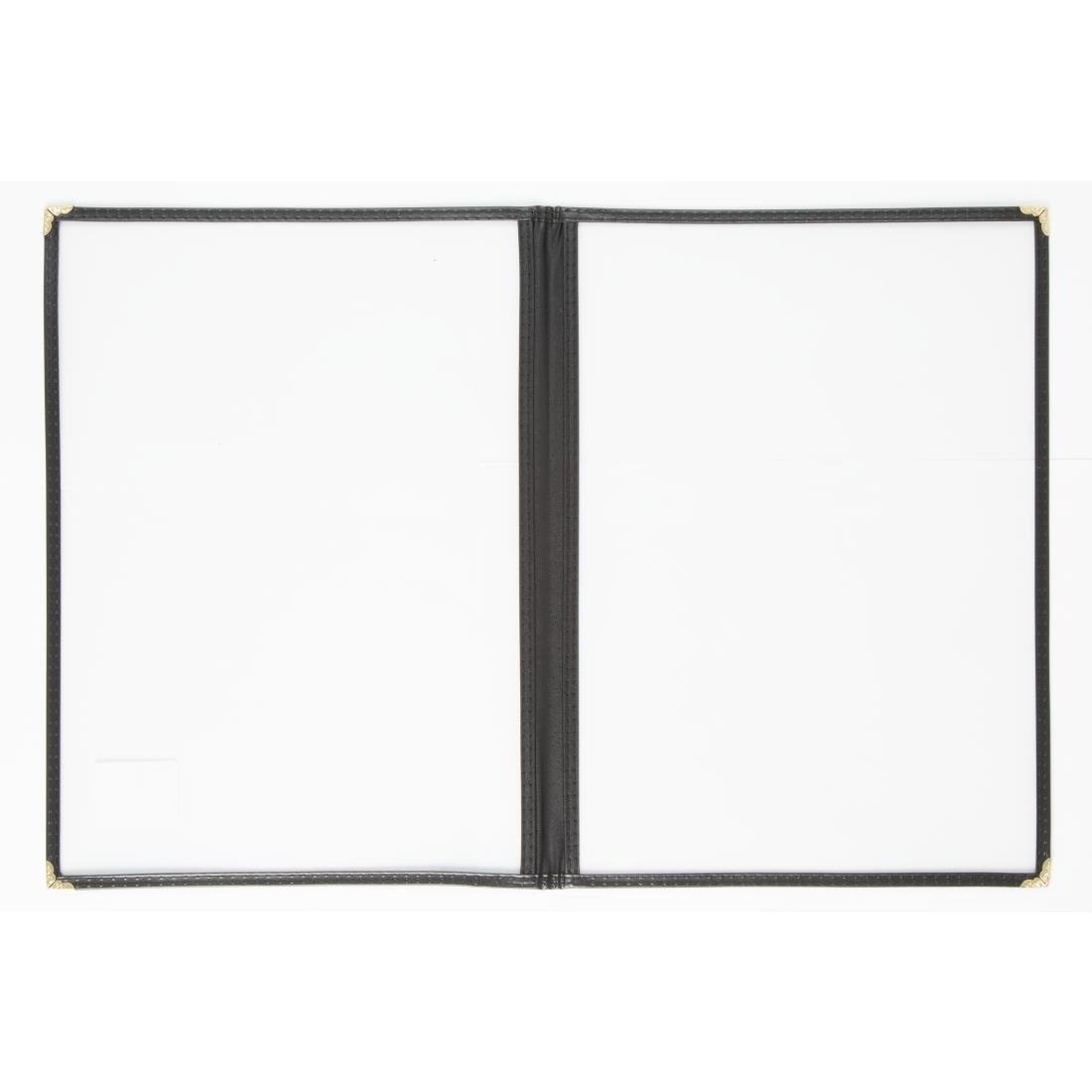 Olympia American Style Menu Cover Four Card Black A4 - E293