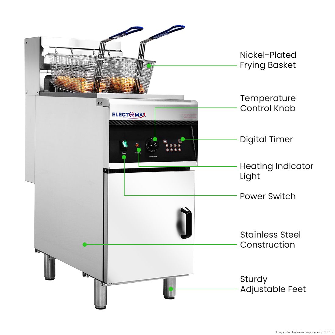 Electmax 28L Oil Capacity Electric Fryer - EF-28LE
