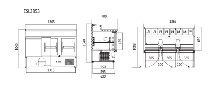 Atosa Three Door Open Top Saladette