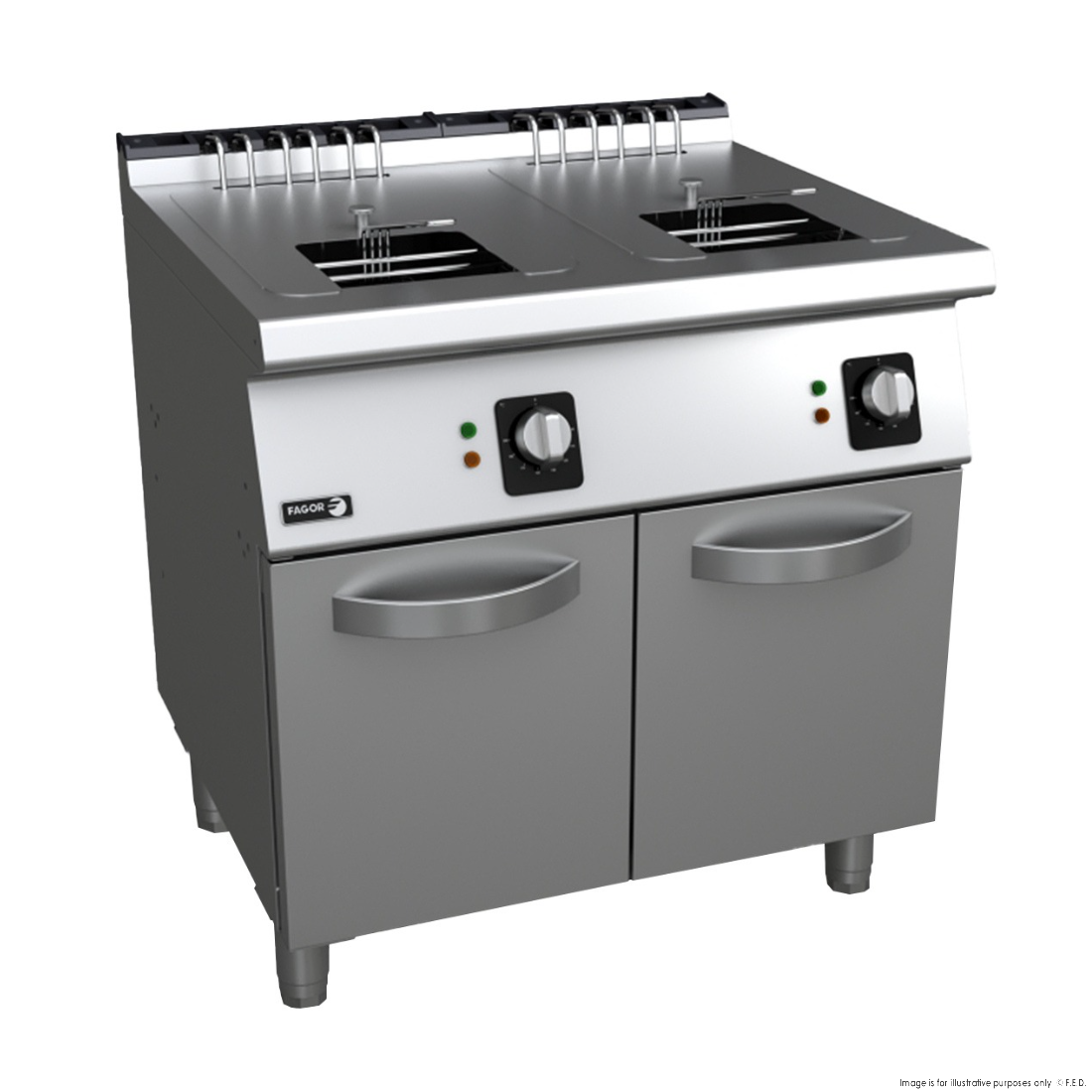 Fagor Kore 700 F-E7 Fryer with 15L Tank and Basket - 1-2 Tanks & 1-4 Baskets