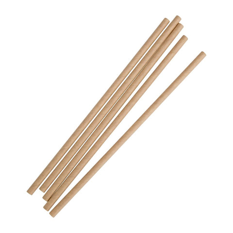 Fiesta Compostable Paper Straws Kraft (Pack of 250) - FB138