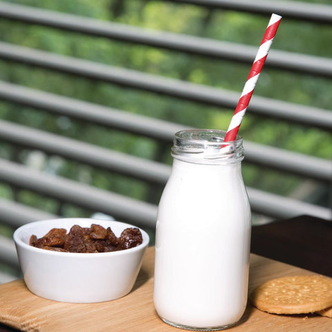 Fiesta Compostable Bendy Paper Straws Red Stripes (Pack of 250) - FB142