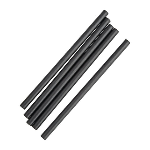 Fiesta Compostable Paper Smoothie Straws Black (Pack of 250) - FB145