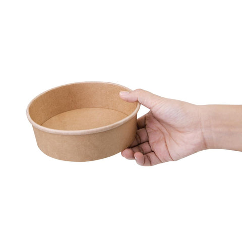Fiesta Compostable Round Kraft Salad Bowls 500ml (Pack of 300) - FB196