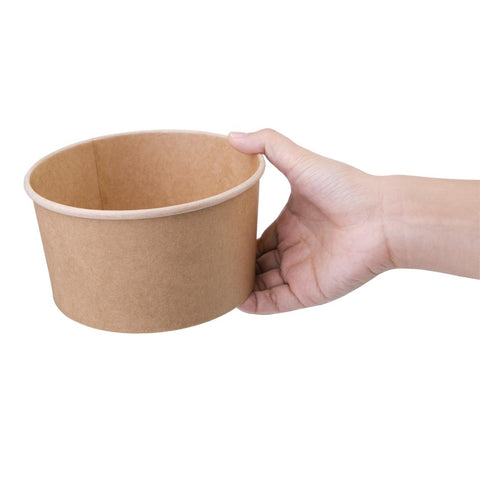 Fiesta Compostable Round Kraft Salad Bowls 1000ml (Pack of 300) - FB198