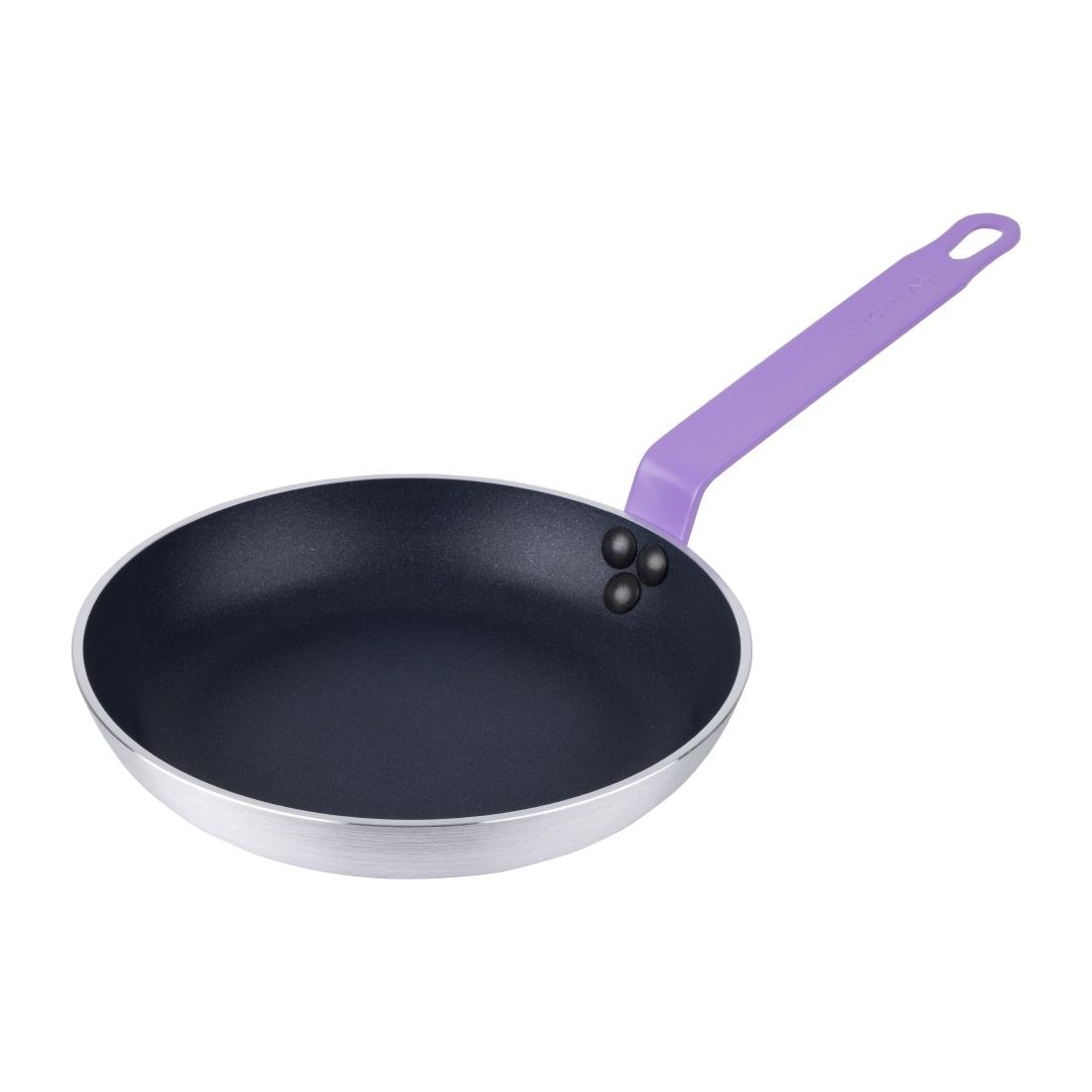 Hygiplas Aluminium Non-stick Teflon Platinum Plus Frying Pan with Purple Handle 240mm - HT968