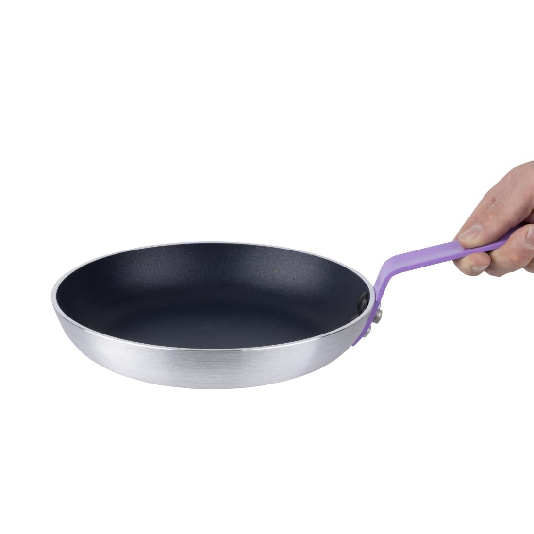 Hygiplas Aluminium Non-stick Teflon Platinum Plus Frying Pan with Purple Handle 240mm - HT968