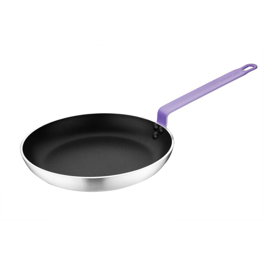 Hygiplas Aluminium Non-stick Teflon Platinum Plus Frying Pan with Purple Handle 280mm - HT969