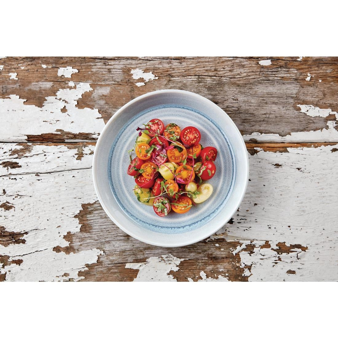 Olympia Cavolo Flat Round Bowls Ice Blue 220mm (4 Pack) - FB566