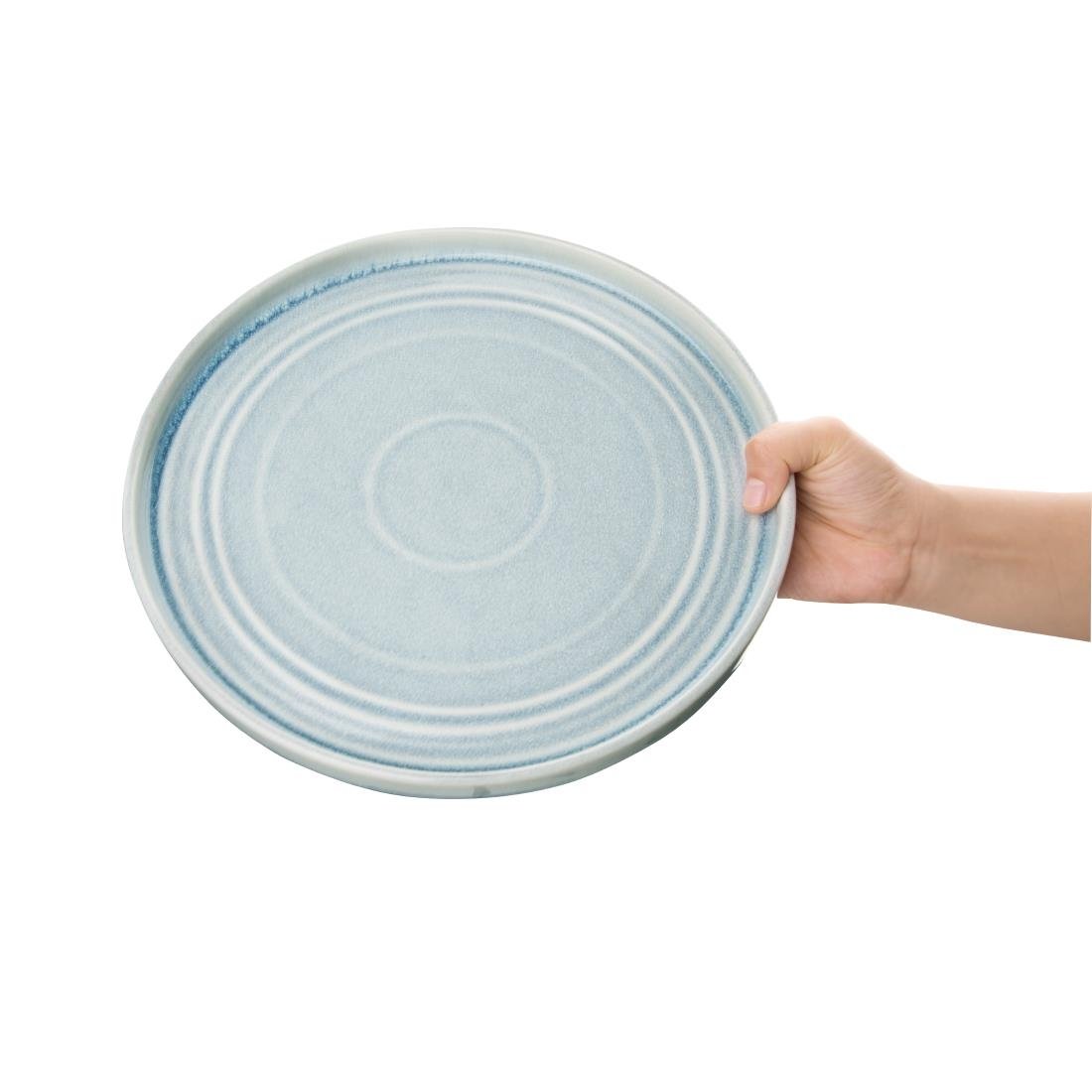 Olympia Cavolo Flat Round Plates Ice Blue 270mm (4 Pack) - FB569