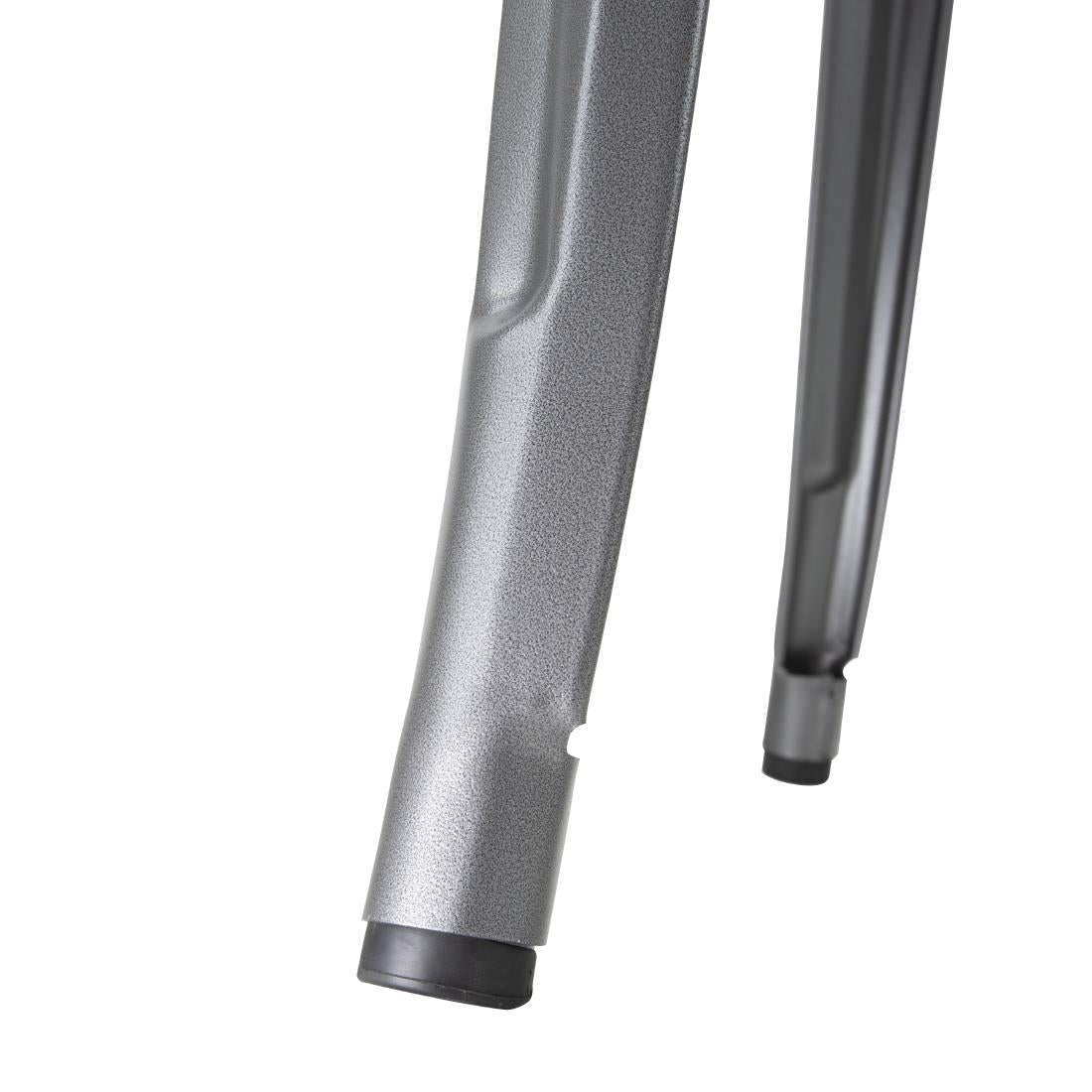 Bolero Bistro Metal Square Bar Table Gun Metal Grey with Wooden Top 600mm - FB596