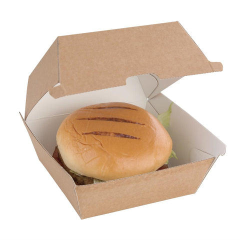 Fiesta Compostable Kraft Burger Boxes Small 105mm (Pack of 200) - FB664