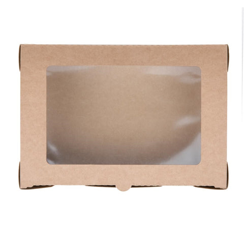 Fiesta Compostable Salad Boxes with PLA Windows 1200ml (Pack of 200) - FB677
