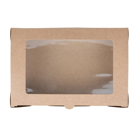 Fiesta Compostable Salad Boxes with PLA Windows 1600ml (Pack of 200) - FB678