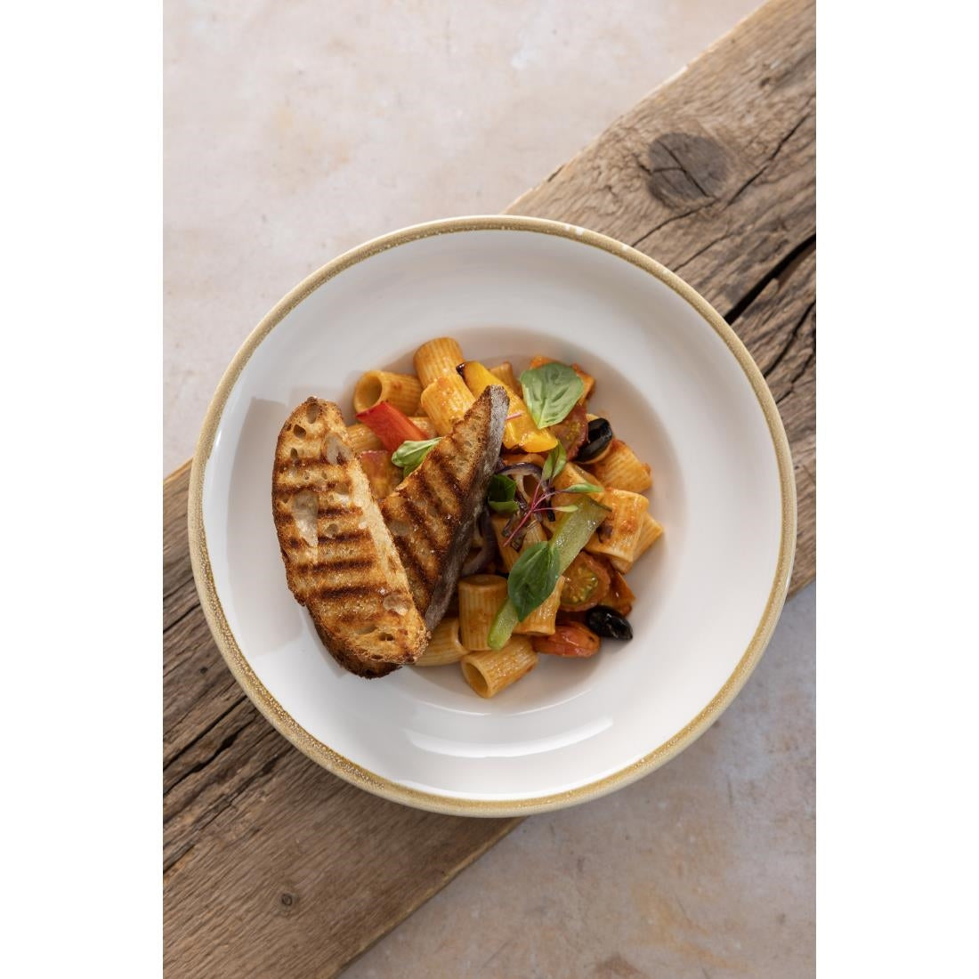 Olympia Kiln Pasta Bowl Chalk 250mm 340ml (Pack of 4) - FB979