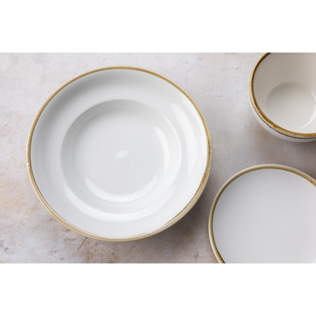 Olympia Kiln Pasta Bowl Chalk 250mm 340ml (Pack of 4) - FB979