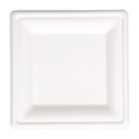 Fiesta Compostable Bagasse Square Plates 204mm (Pack of 50) - FC519