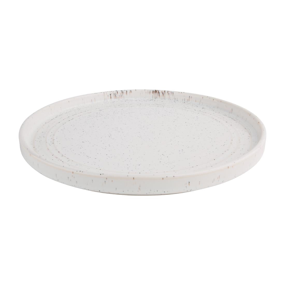 Olympia Cavolo White Speckle Flat Round Plate 270mm (4 Pack) - FD904