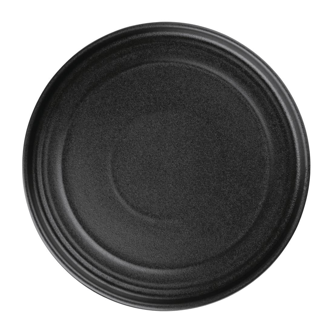 Olympia Cavolo Textured Black Flat Round Plate 220(Ø Pack)mm (6 Pack) - FD909