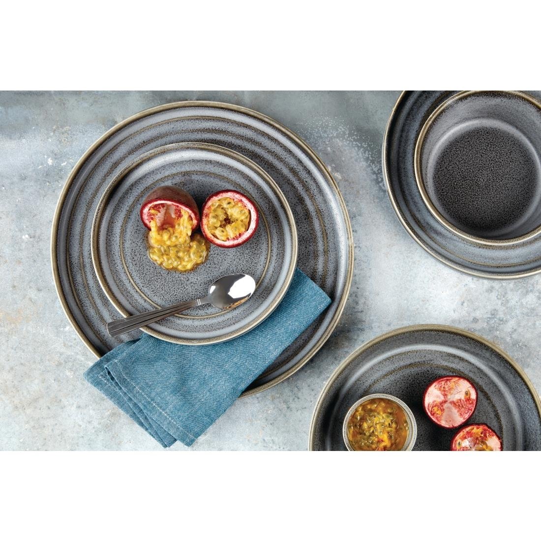 Olympia Cavolo Charcoal Dusk Flat Round Plate 180(Ø Pack)mm (6 Pack) - FD920