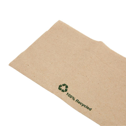 Fiesta Recyclable Recycled Lunch Napkin Kraft 320x300mm 1ply Dispenser Fold (Pack of 6000) - FE211