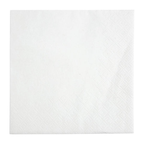 Fiesta Recyclable Cocktail Napkin White 240x240mm 2ply 1/4 Fold (Pack of 4000) - FE216