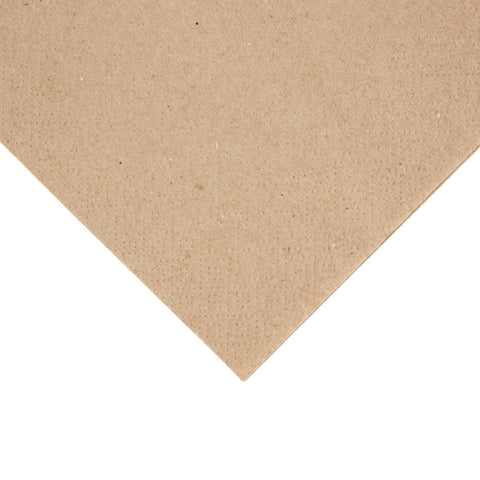 Fiesta Recyclable Recycled Cocktail Napkin Kraft 240x240mm 2ply 1/4 Fold (Pack of 4000) - FE217