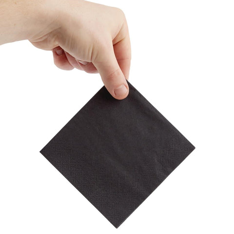 Fiesta Recyclable Cocktail Napkin Black 240x240mm 2ply 1/4 Fold (Pack of 4000) - FE218