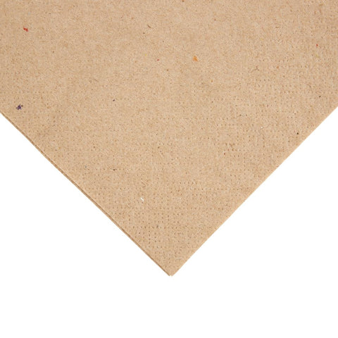 Fiesta Recyclable Recycled Dinner Napkin Kraft 400x400mm 2ply 1/4 Fold (Pack of 2000) - FE242