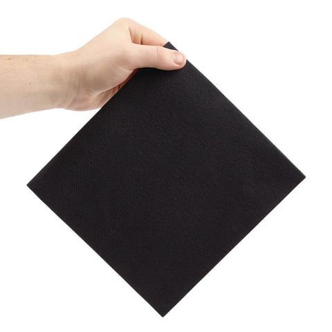 Fiesta Recyclable Premium Tablin Dinner Napkin Black 40x40cm Airlaid 1/4 Fold (Pack of 500) - FE270