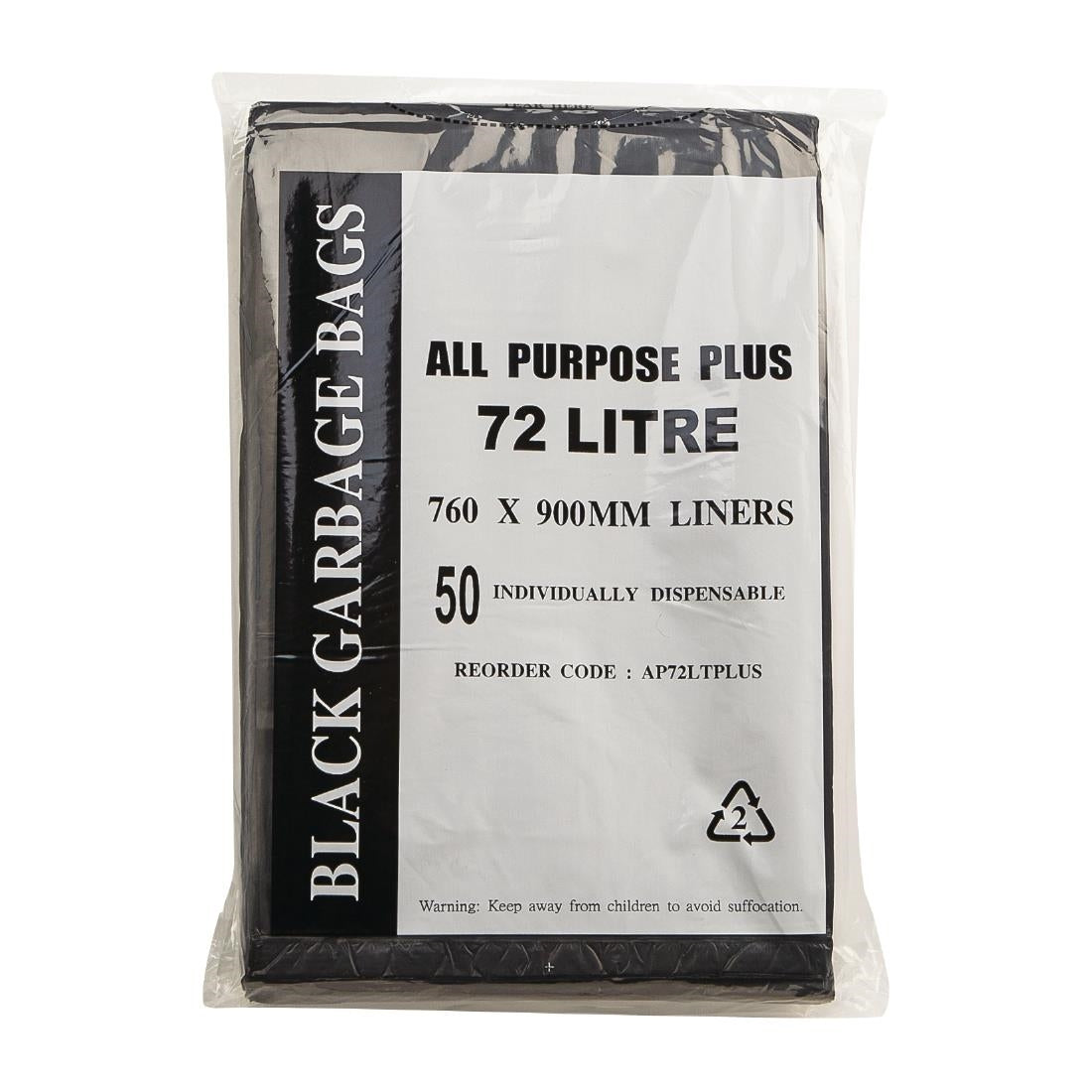 Jantex All Purpose Garbage Bags Black 72Ltr (Pack of 50) - FL877