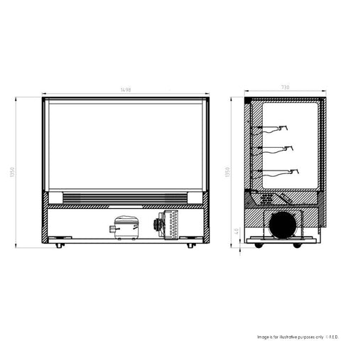 2NDs: Bonvue Modern 3 Shelves Cake or Food Display - GAN-1500RF3-NSW1906