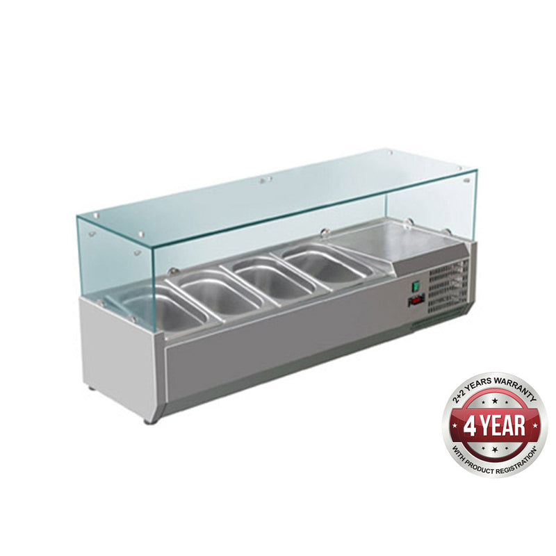 FED-X Flat Glass Salad Bench XVRX1200/380