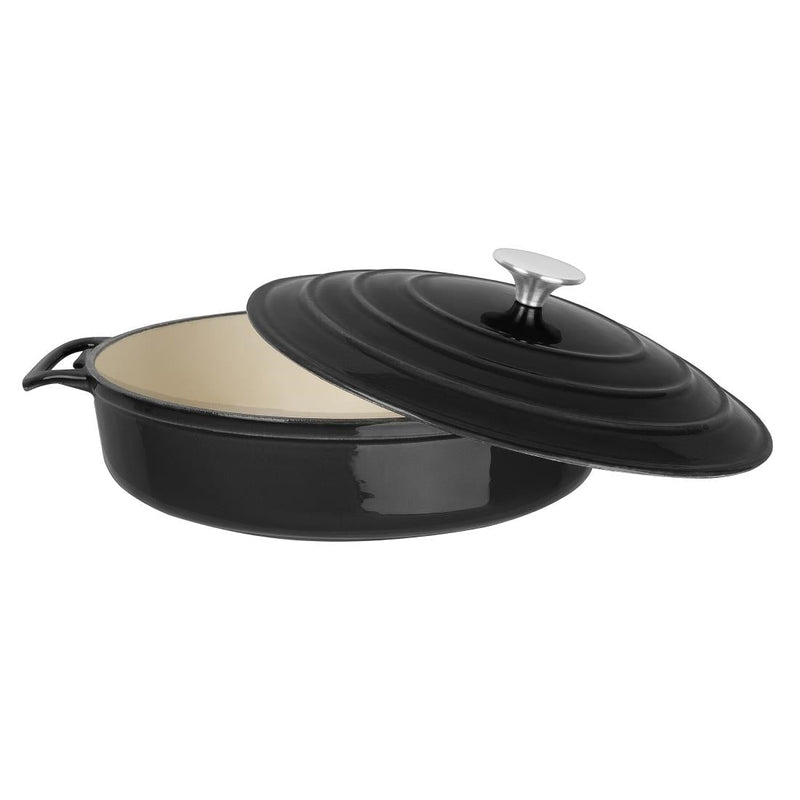 Vogue Round Saute Pan Black 3.5Ltr 280(D)x65(H)mm