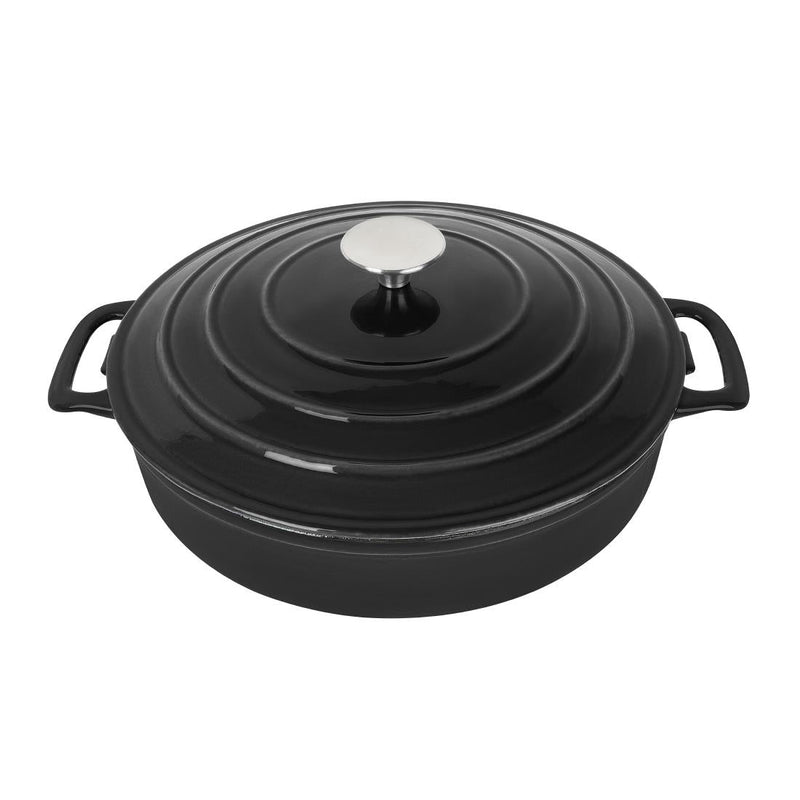 Vogue Round Saute Pan Black 3.5Ltr 280(D)x65(H)mm